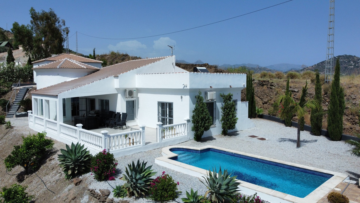 A Fantastic modern style villa with stunning sea and mountain views. It has three bedrooms, one of t, Spain