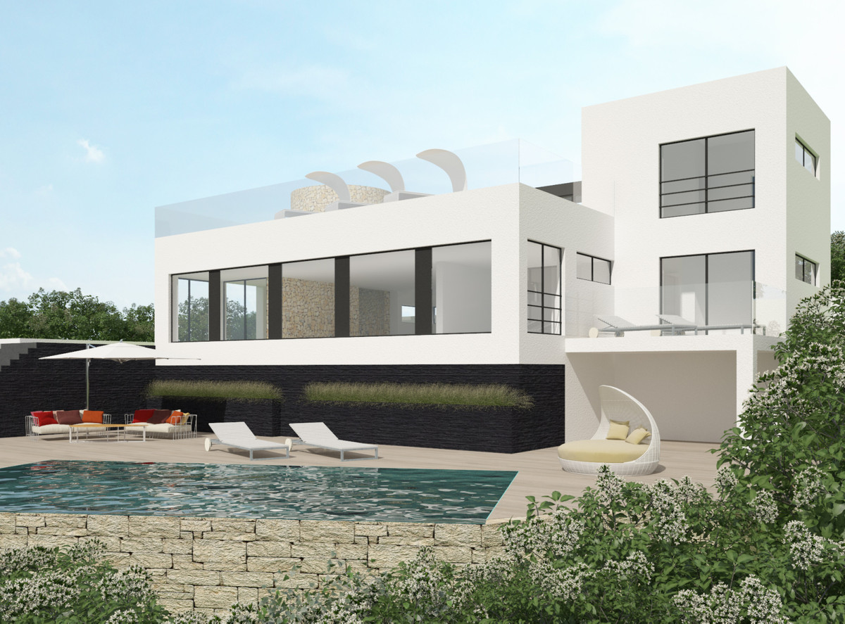 Unfinished construction of a cozy Ibiza style villa with 3 bedrooms ensuite, private pool and open p, Spain