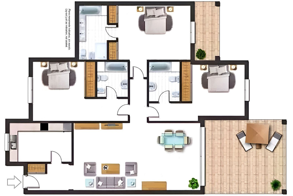 Apartamento con 3 Dormitorios en Venta La Quinta