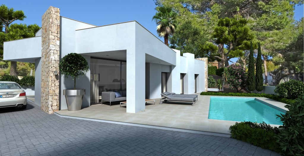 A new mediterranean villa under construction located just 500 meters from the sea, this property is , Spain