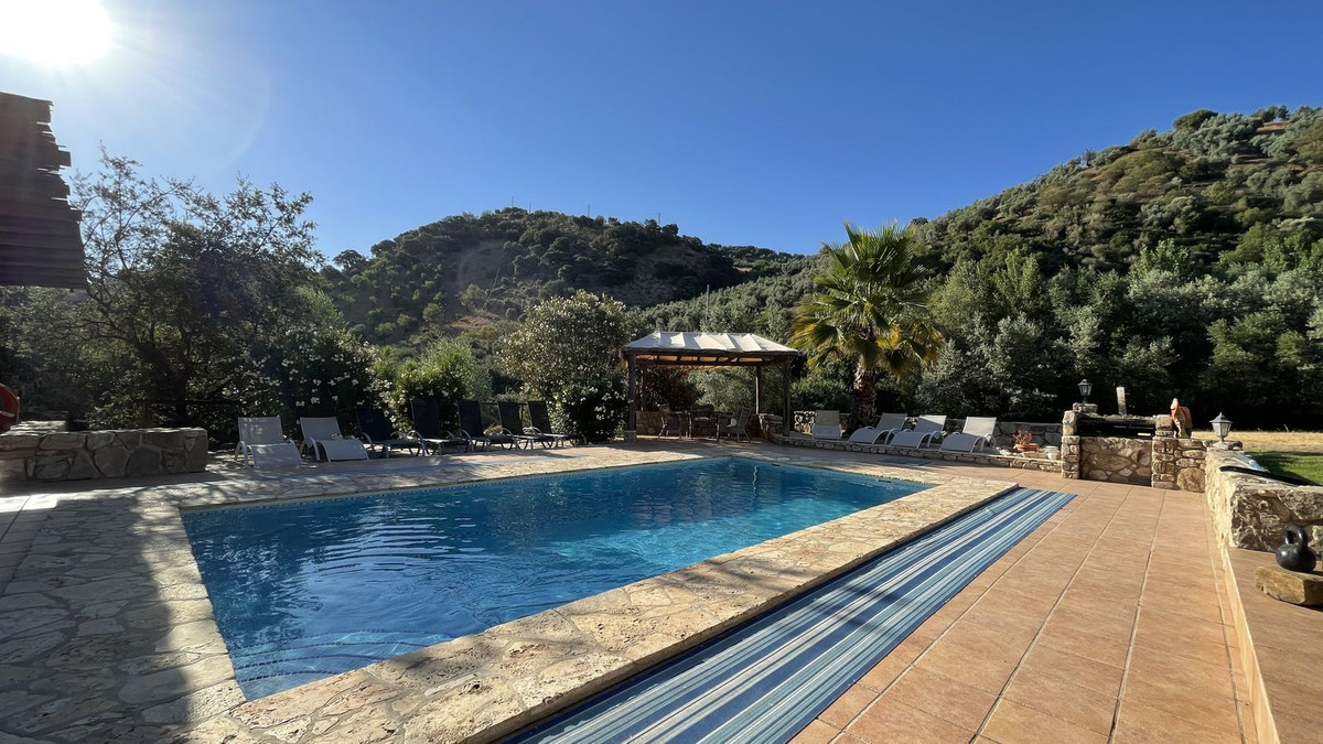 A beautiful large white Andalucian mill house, currently used for holiday rentals, with 10 bedrooms, 7 bathrooms, and private swimming pool, set in...