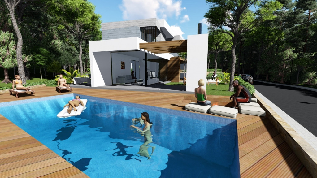 A stunning 160 sqm villa on a 660 sqm plot. This villa consists of 3 bedrooms, 3 bathrooms and a gue, Spain
