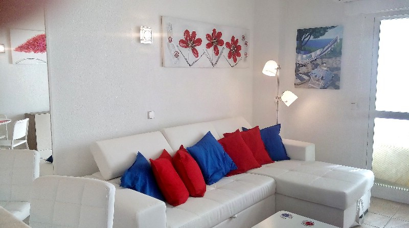 This stylish newly refurbished apartment is next to the beach, and very easy walking to the Marina, , Spain