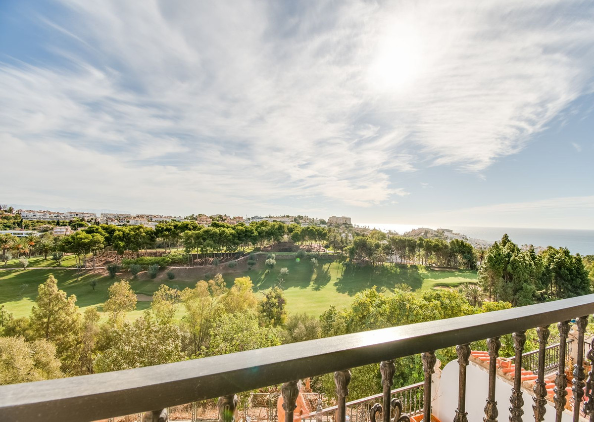 A superb 5 bedroom townhouse in a gated secure development with incredible open views of Torrequebra, Spain