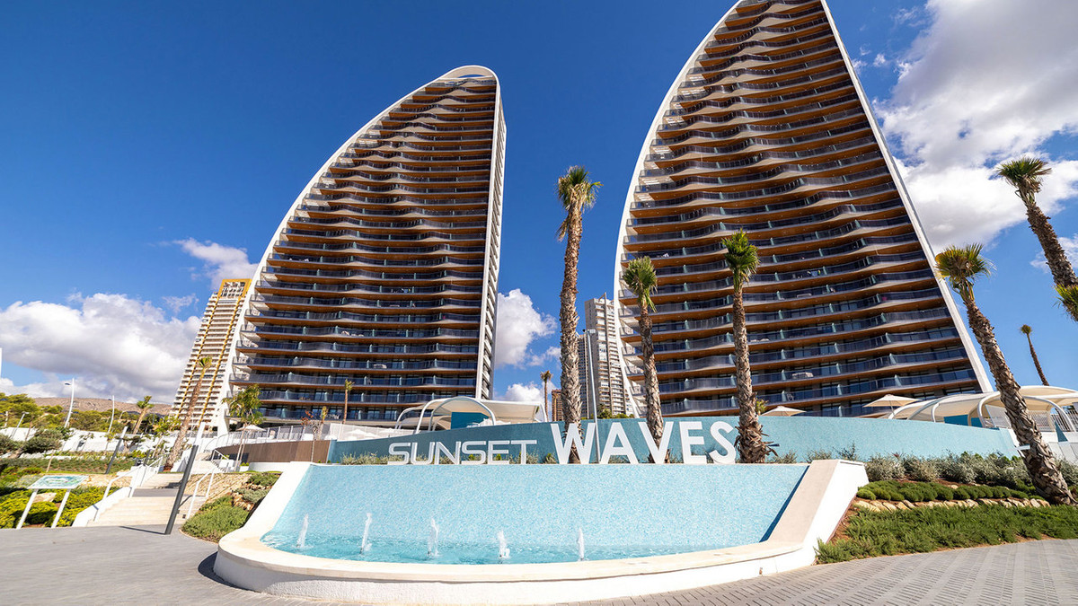 Sunset Waves has an avant-garde design with a touch of sophistication that modernises the skyline of, Spain
