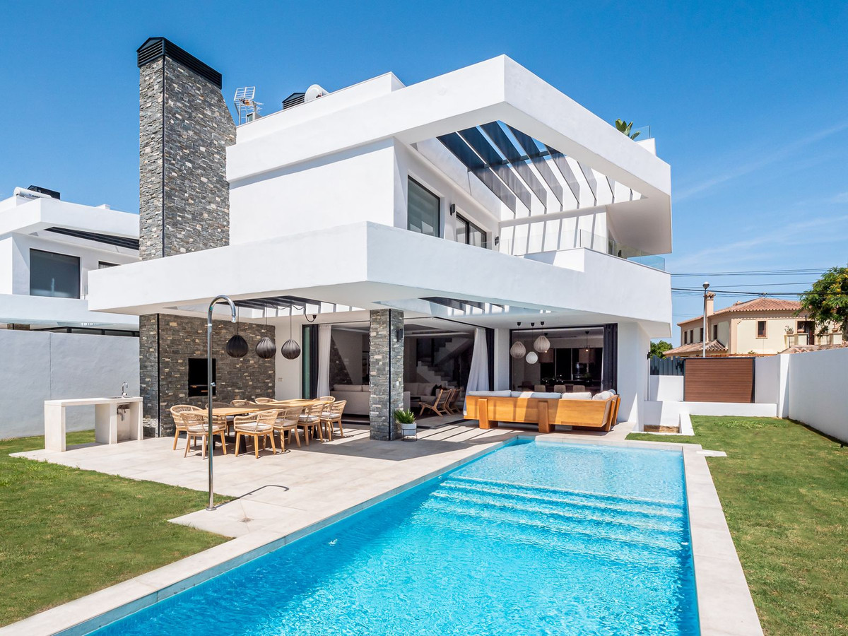 This modern property in San Pedro Playa is just steps from the beach and a short drive from Puerto B, Spain