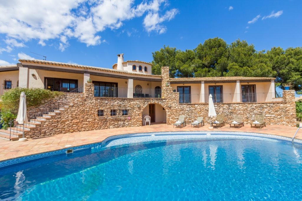 This rustic villa with natural stone facade and panoramic views to the sea and Penon de Ifach is one, Spain
