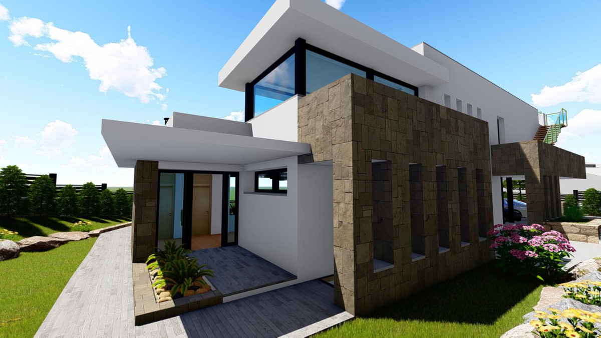 PROJECT of a MODERN CONTEMPORARY VILLA on a PLOT OF LAND with a surface of 1.143m2 and a total building area of 530m2 including terraces.