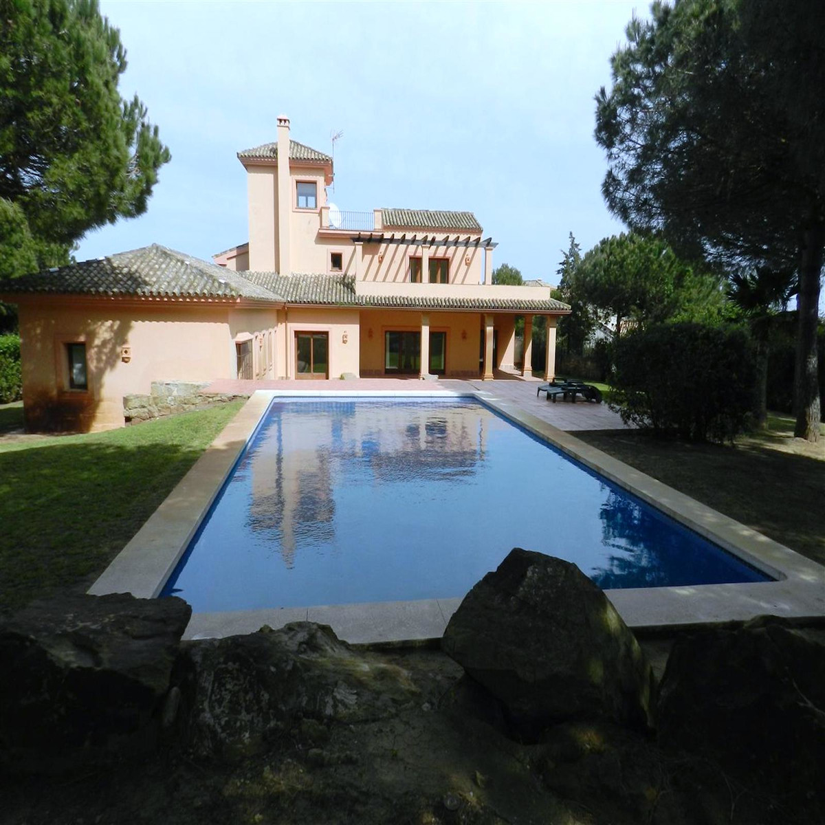 Luxury Sotogrande &apos;Almenara&apos; villa with panoramic, sea and golf views, private location situated within manicured gardens in a large plot...